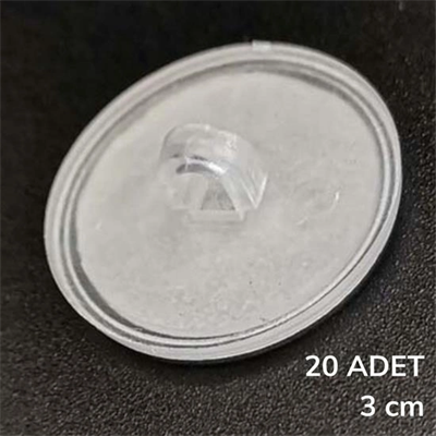20 Adet Şeffaf Yuvarlak 3 Cm Çaplı Güçlü Disk Yapışkanlar Bx40