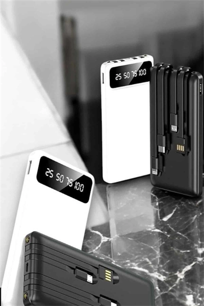 20.000 Mah Led Işıklı LCD Ekran USB Girişli Type-C Lightning Powerbank Yeni Nesil