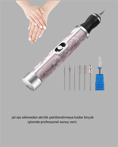 20.000 RPM Tırnak Matkabı + Mini LED Oje Kurutma Cihazı Seti Yeni Nesil