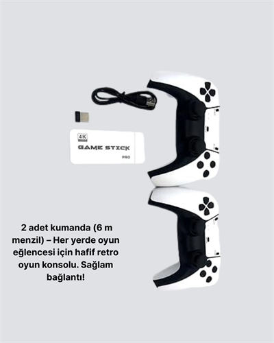 20.000 Yüklü Oyunlu Kablosuz Retro Oyun Konsolu 4K Destekli