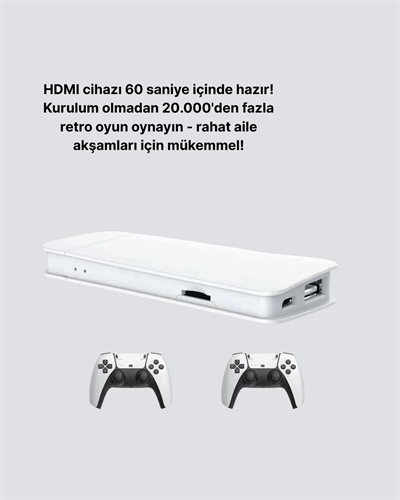 20.000 Yüklü Oyunlu Kablosuz Retro Oyun Konsolu 4K Destekli