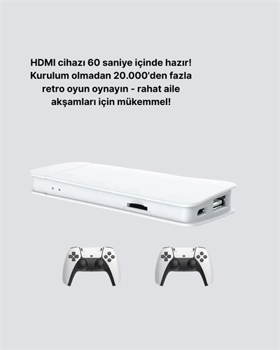 20.000 Yüklü Oyunlu Kablosuz Retro Oyun Konsolu 4K Destekli