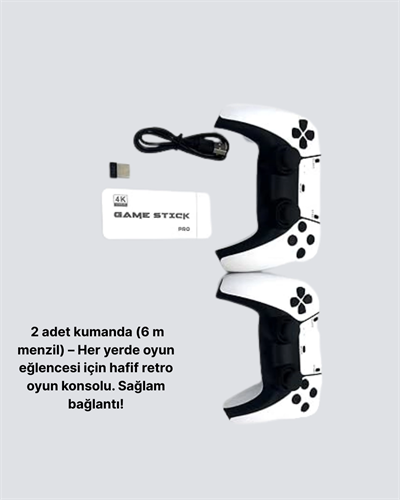 20.000 Yüklü Oyunlu Kablosuz Retro Oyun Konsolu 4K Destekli