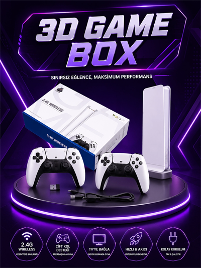 20.000 Yüklü Oyunlu Kablosuz Retro Oyun Konsolu 4K Destekli