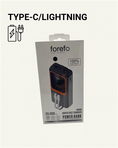 20.000 mAh Powerbank – 22.5W Hızlı Şarj, Çok Kablolu, Dijital Göstergeli