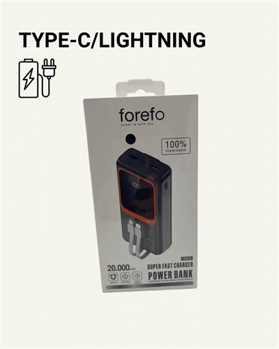 20.000 mAh Powerbank – 22.5W Hızlı Şarj, Çok Kablolu, Dijital Göstergeli