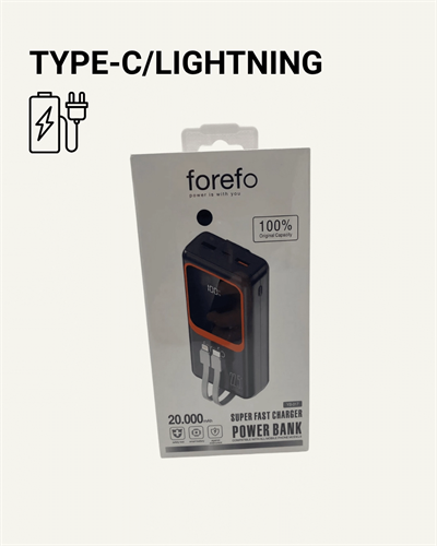 20000 mAh Powerbank | Çok Kablolu, Dijital Göstergeli, Yüksek Hızlı Şarj Cihazı