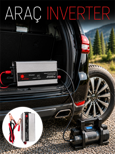 2000W Araç İnverter Aküden Güç Dönüştürücü Elektrik Üreten Taşınabilir