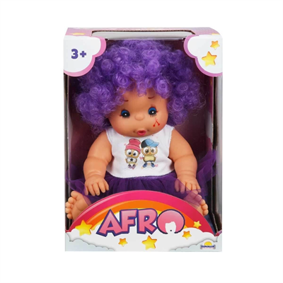 20040 Afro Kıvırcık Saçlı Bebek 23 cm - Stokta Olan Renk Gönderilir