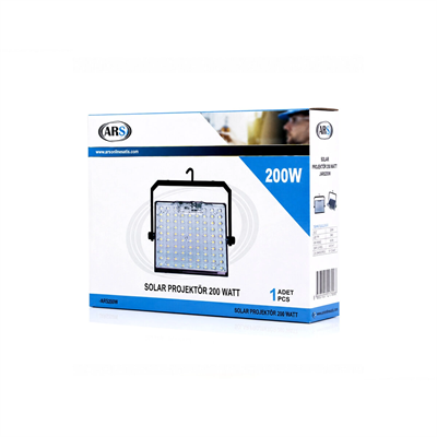 200w Güneş Enerjili Led Işık Solar Projektör - Fener Kamp - Dış Mekan 3 Farklı Led Işık 348961 Lmb Bx40