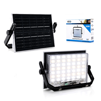 200w Güneş Enerjili Led Işık Solar Projektör - Fener Kamp - Dış Mekan 3 Farklı Led Işık 348961 Lmb Bx40