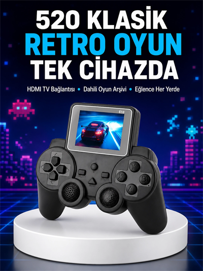 2025 A Kalite S10 Gamepad 520 Oyunlu TV Bağlantılı Retro Atari Konsolu Yeni Nesil