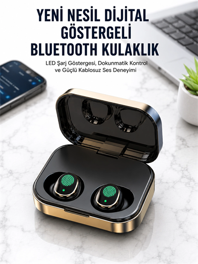 2025 Model Bluetooth Kulaklık Telefon Şarj Edebilen Çağrı Cevaplama Dijital Göstergeli