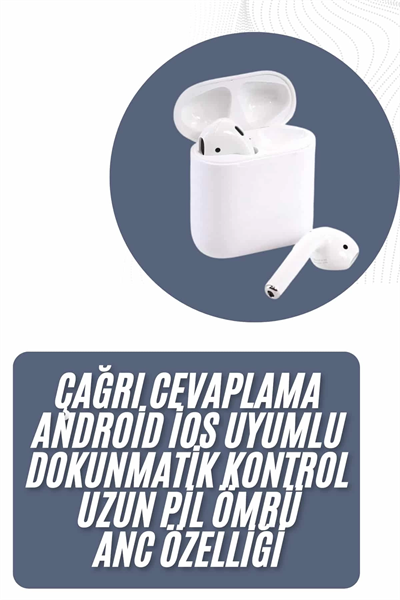 2025 Model Çağrı Cevaplayabilen Bluetooth Kulaklık Beyaz Dokunmatik Kontrol