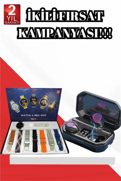 2025 Model Çok Kordonlu Akıllı Saat ve Bluetooth Kulaklık El Fenerli