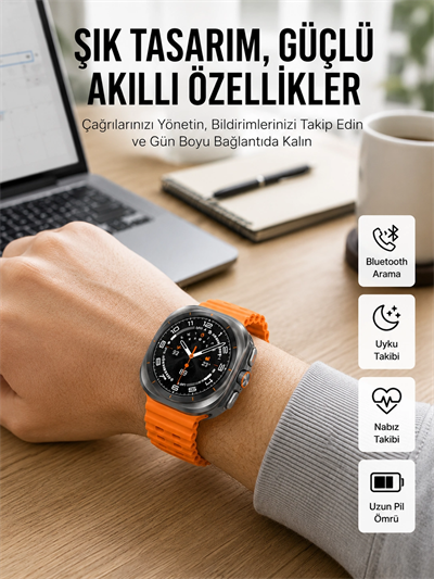 2025 Model Gelişmiş Özellikli Nabız Sensörlü Spor Takibi Yapabilen Titreşimli Saat