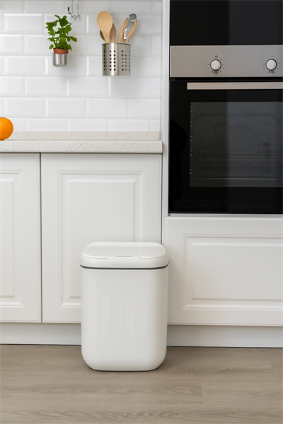 20L Sensörlü Akıllı Antibakteriyel Çöp Kovası Otomatik Kapaklı, Banyo Mutfak 4 Pil Yanında