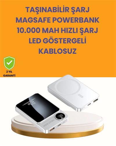 20W PD ve 15W Manyetik Kablosuz Şarj Destekli Taşınabilir Powerbank