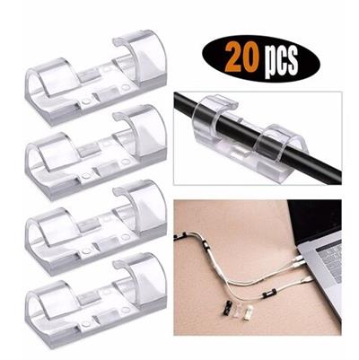 20'li Yapışkanlı Kablo Sabitleyici Şeffaf Klips (3936)