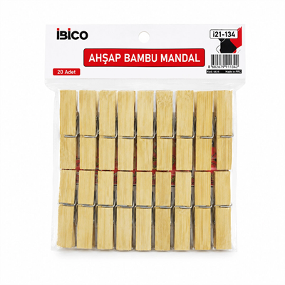 20pcs Büyük Ahşap Bambu Mandal Bx40
