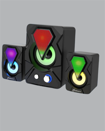2+1 RGB LED Işıklı Güçlü Bas Sistemli Bilgisayar Hoparlörü