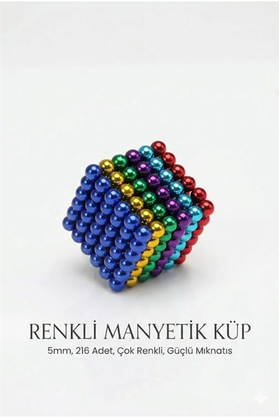 216 Parça 5mm Manyetik Top Seti | Sihirli Mıknatıslı Küp Yapı Oyuncak | Stres ve Rahatlama İçin Eğlenceli Manyetik Toplar