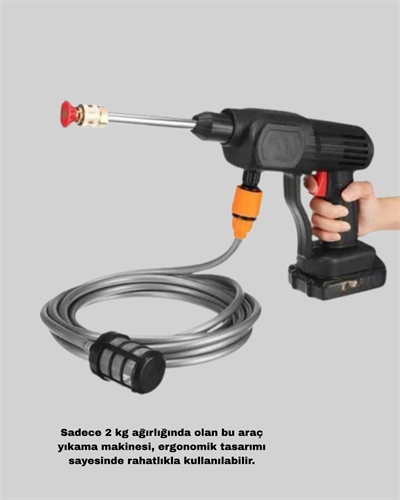 21V Akülü Basınçlı Yıkama Makinesi Çift Akülü ve Hızlı Şarj Özellikli