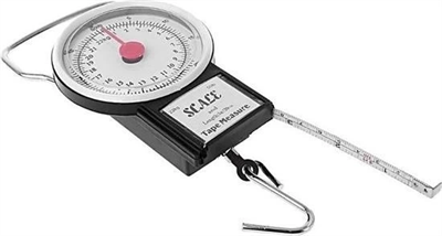 22 Kg/50lb Kancalı Tartı Aleti 1 Metre Mezuralı Askılı Balıkçı Terazisi