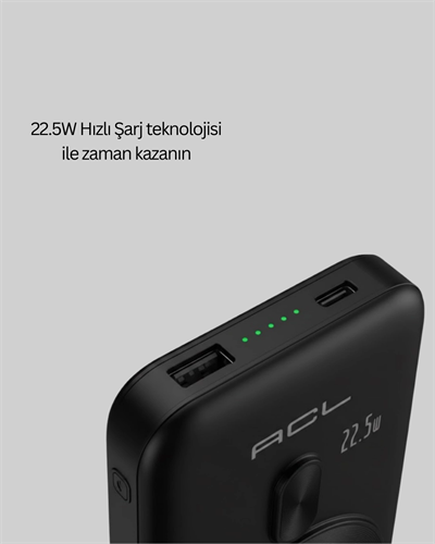 22.5W Hızlı Şarj Destekli Manyetik Powerbank Kompakt Tasarım Yeni Nesil