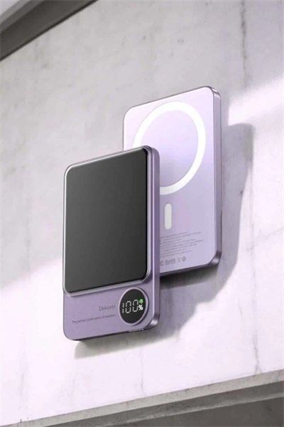 22.5W Magsafe Kablosuz Şarjlı Powerbank Dijital Ekran ve Hızlı Şarj