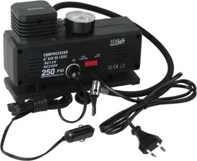220 Volt-12 Volt 250 Psi Kompresör Lastik Hava Şişirme Oto Pompası Fişli Ve Çakmaklı Yage-843 Bx40