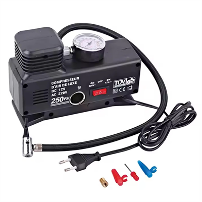 220 Volt-12 Volt 250 Psi Psi Kompresör Lastik Hava Şişirme Oto Pompası Fişli Çakmaklıklı