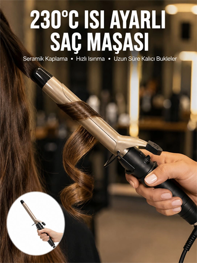 230 Derece Isı Ayarlı Seramik Saç Maşası 25 mm Yeni Nesil