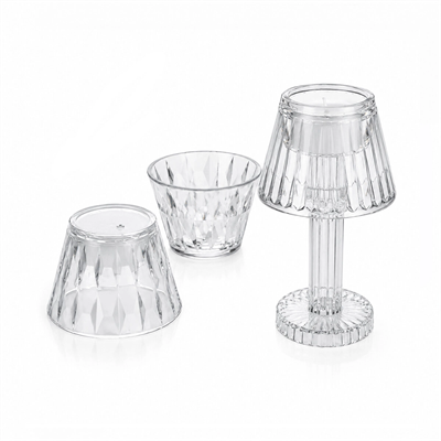 24 Adet Kristal Damlalı Mumluk - Masa Lamba Abajur Mini Pilli Bx40