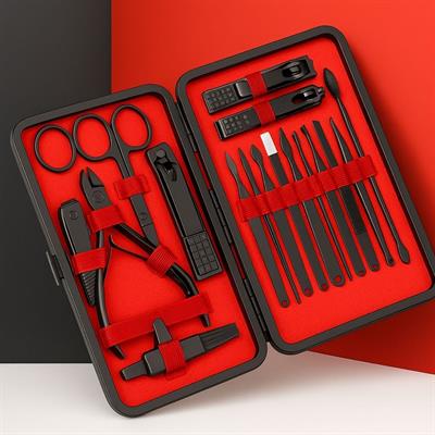 24 Parça Kendiliğinden Deri Çantalı Seyahat Tipi Manikür Pedikür Seti (3936)