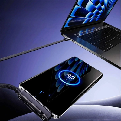 240w Hızlı Şarj Destekli Katlanabilir Telefon Standlı Örgülü Type-c To Type-c Şarj Kablosu Bx40