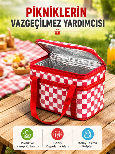 25 Litre Geniş Hacimli Termos Çanta Dayanıklı Fermuarlı Isı Korumalı Taşıma Çantası