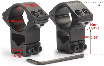 25.4mm Dürbün İçin 11mm Yüksek Havalı Ayağı