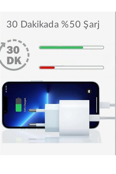 25W iPhone Uyumlu Hızlı Şarj Adaptörü ve Type-C Lightning Kablo Seti - Hızlı ve Güvenli Şarj Çözümü
