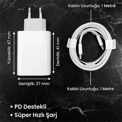 25w Hızlı Şarj Adaptörü Usb-c To Type-c Kablolu – Pd Destekli, Süper Hızlı Şarj Cihazı Bx40