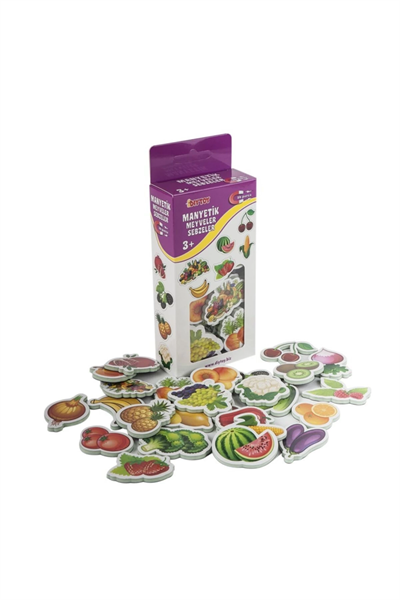26 Parça Manyetik Meyve Sebze Seti – Çocuklar İçin Eğitici Mıknatıslı Oyuncak