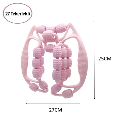 27 Tekerlekli Lenfatik Masaj Roller – Selülit Giderici, Cilt Sıkılaştırıcı, Bacak Kol Sırt Masaj Aleti Bx40