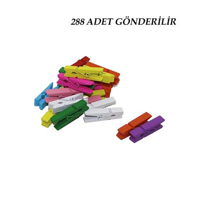 288 ADET MİNİ  RENKLİ AHŞAP  FOTOĞRAF - SÜS - SUNUM MANDALI  (3936)