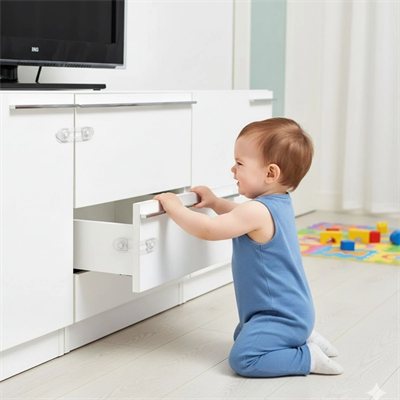 2'li Mini Çok Amaçlı Kilit- Çocuk Güvenlik Gereçkerli Çekmece,dolap,kapak Kilidi Bx40