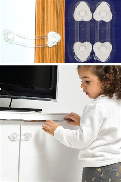 2'li Mini Çok Amaçlı Kilit- Çocuk Güvenlik Gereçkerli Çekmece,dolap,kapak Kilidi Bx40