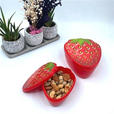 2'li İç İçe Geçebilen Çilek Model Saklama ve Beslenme Kabı Seti (550 ml + 250 ml) (3936)