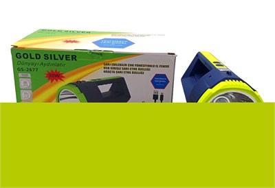 2in1 30w - 10w Cob Led Usb - Oto Şarjlı El Feneri Projektör Bx40