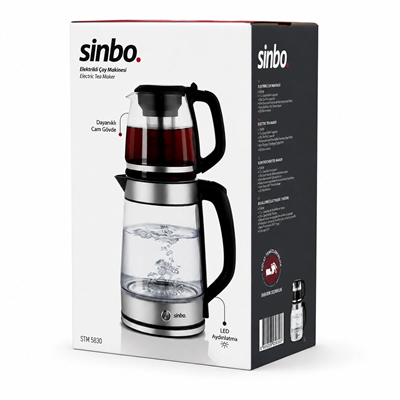 2in1= Çaycı - Kettle Çelik Elektrikli Çay Makinesi 2lt + 1,2lt Çay Süzgeçli 360° Dönebilir Stm-5990 Bx40