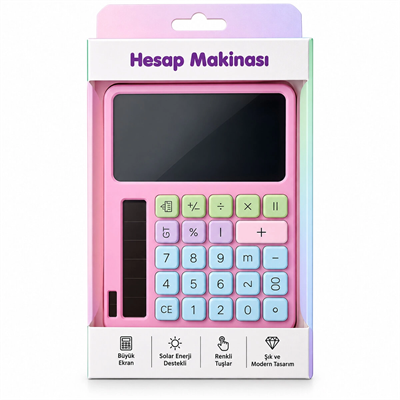 2ın1 Pilli Hesap Makinesi - Dijital Çizim Yazı Tablet Tahta Krd-8120 Bx40