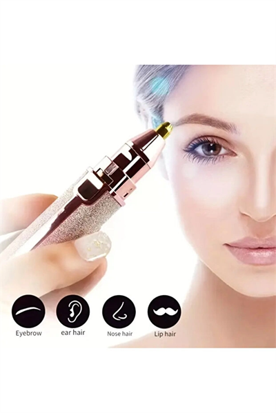 2in1 USB Şarjlı Yüz ve Kaş Tüy Alıcı, Tahrişsiz Hassas Kesim ve Premium Simli Gövde